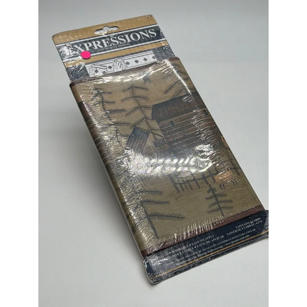 Expressions Primitive Country Log Cabin Wall Border 5 Yards SB10253B New